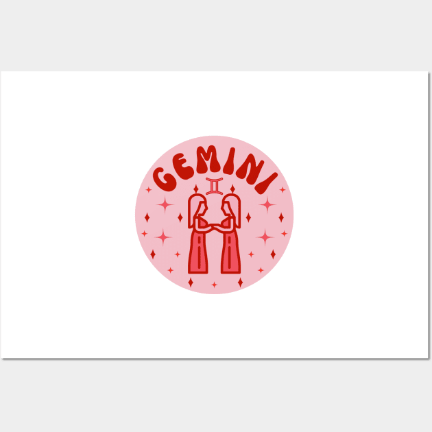 Gemini Zodiac Sign Wall Art by groovyfolk